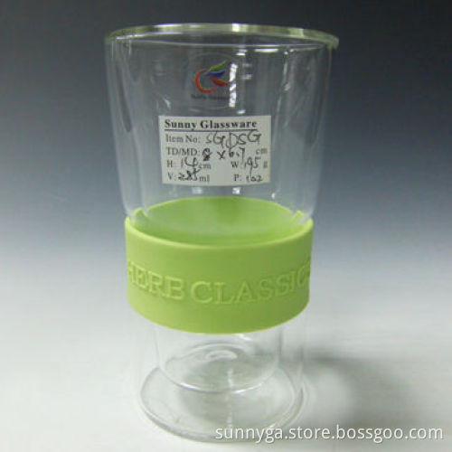 9.5oz Double Wall Glass with Branded Silicone